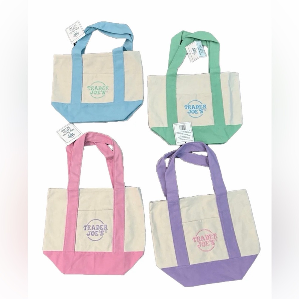 TRADER JOE’s Pastel Canvas Tote Bag Bundle